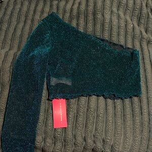 Elegant One-Shoulder Glittery Top